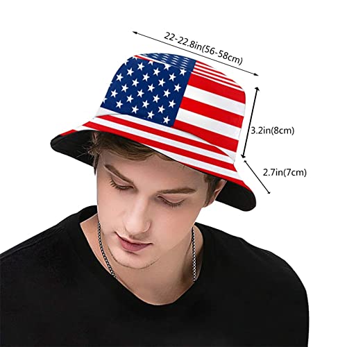 Cute Funny Flag Bucket Hat Packable Fashion Sun Cap Outdoor Flag Fisherman Hat for Women Men Boys Girls - color: American Flag Usa Flag