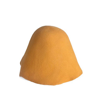 Wool Felt Cone Cloche Hood Millinery Hats Fascinators Block Base Body B107 - color: #4 Yellow