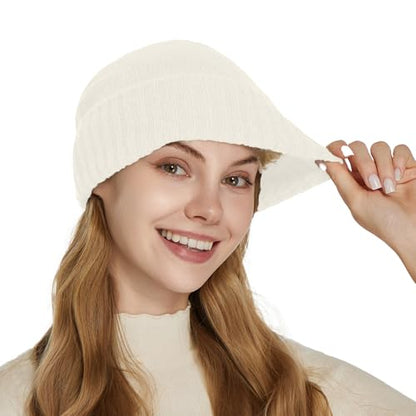 Facecozy Satin Lined Beanie for Women Soft Satin Lining Slouchy Winter Hats - color: Beige