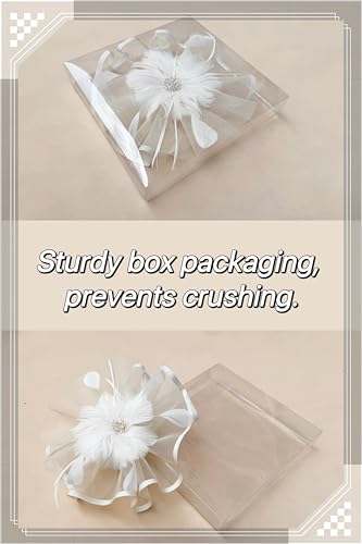 SAFERIN Fascinator for Women Hair Clip Hat Bowler Feather Flower Veil Wedding Party Hat Tea Hat - color: Ta1-beige