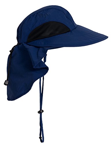 Tuga Adult Unisex Sol Wide Brim Sun Hats - UPF 50+ Sun Protection - color: Navy