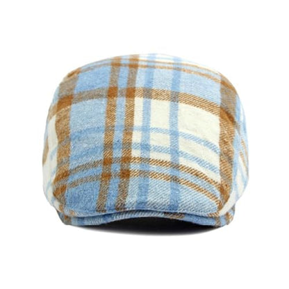 Idopy Men`s Classic Adjustable Ivy Irish Newsboy Golf Cap Hat - color: Plaid Blue