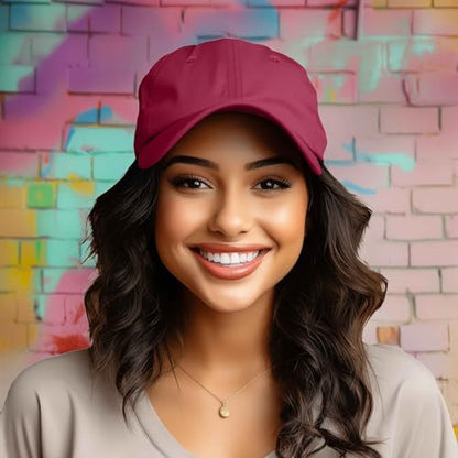 DALIX Baseball Cap Dad Hat Plain Men Women Cotton Adjustable Blank Unstructured Soft - color: Maroon