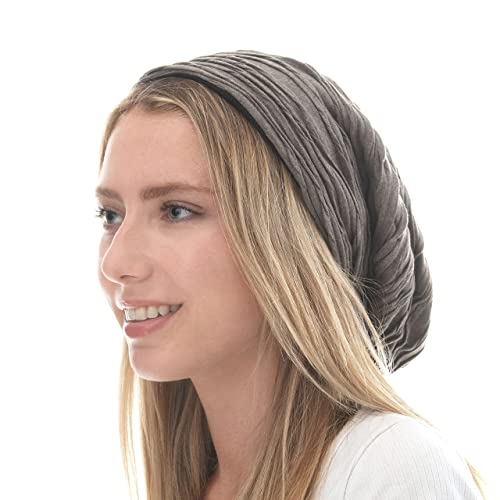 Chemo Slouchy Style Baggy Beanie Cancer Headwear for Women Fleece Lining Winter Hat - color: 6. 2800 - Khaki