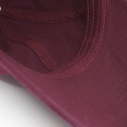 Classic Blank Dad Hat Cotton Adjustable Strap Baseball Cap - color: Maroon