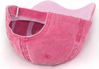 Glamorstar Classic Unisex Baseball Cap Adjustable Washed Dyed Cotton Ball Hat - color: Red Wine+black+pink