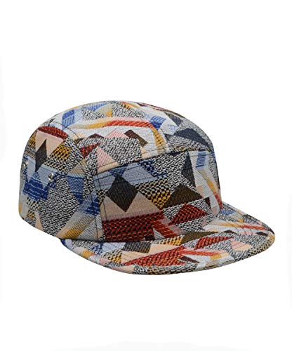 5 Panel Camper Hat | Multi-Color Unique Designs | Caps for Men & Women | Large or X-Large - color: Geo Red Multicolored, size: 7-7 1/8