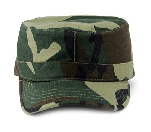 NYFASHION101 Fashionable Solid Color Unisex Fitted Army Military Cadet Cap - color: Camo, size: Small