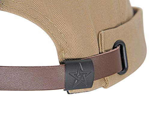 jerague Beanie Hat for Men Women Brimless Cuffed Hat Skullcap Watch Cap Adjustable - color: A-black/Khaki(2 Pack)