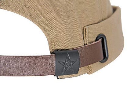 jerague Beanie Hat for Men Women Brimless Cuffed Hat Skullcap Watch Cap Adjustable - color: A-black/Khaki(2 Pack)