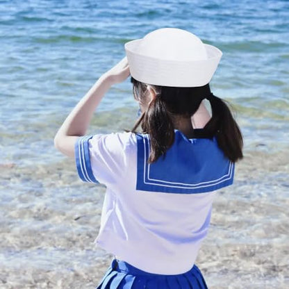 SUMERSHA 2pcs White Sailor Hat for Women Men Navy Captain Hat Yacht Hat Halloween Costume Sailor Cap for Dressing Up Party