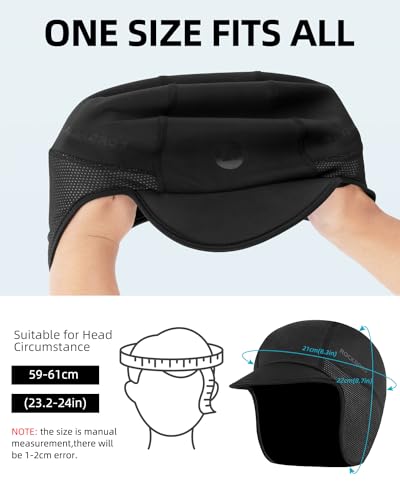 ROCKBROS Winter Cycling Caps for Men Women Windproof Sun Visor - style: With Sun Visor-2 Packs