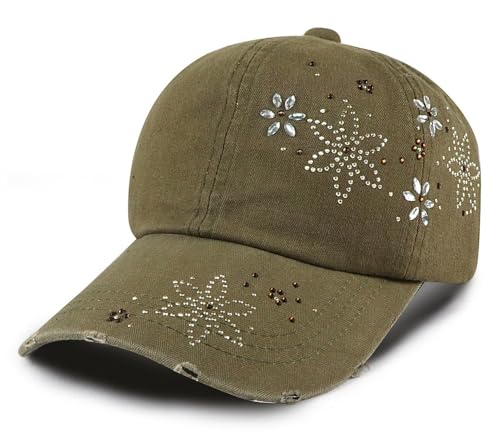 Vintage Distressed Washed Cotton Adjustable Baseball Cap Dad Hat - color: Khaki-b