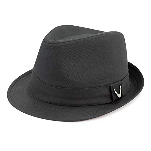 The Hat Depot Premium Paisley Lining Unisex Fedora Hat - color: 1. Premium - Black, size: Small-Medium