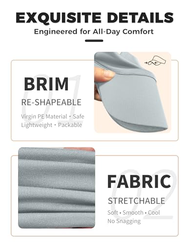 ROYBENS Cooling Visor Hat Women Men, Elastic Headband Sun Visor Golf Cap - color: Light Gray