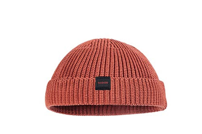 Fisherman Beanie Hats for Men Women,Knit Trawler Skull Cap,Watch Cap,Spring Fall Winter Warm Short Hats - color: (Cotton)-rust-m
