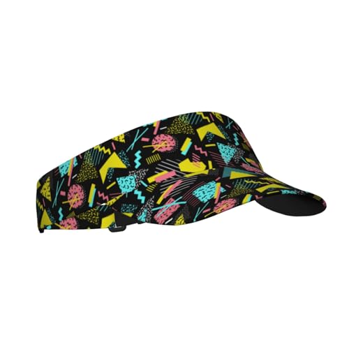 Sports Sun Visor Hats-Adjustable Visor Cap-for Women and Men-for Running, Tennis, Golf - color: 80s 90s Funny Colorful