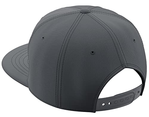 Daxton Classic Blank Snapback Flat Bill Visor Hat Cap One Size Adjustable Back - color: Charcoal