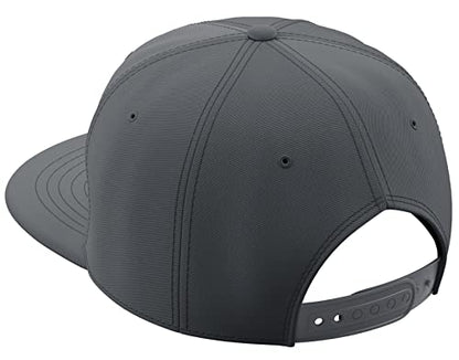 Daxton Classic Blank Snapback Flat Bill Visor Hat Cap One Size Adjustable Back - color: Charcoal