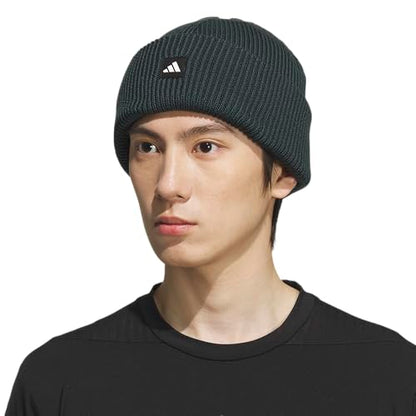 adidas Men's Premium Cuff Fold Beanie - color: Aurora Green Ivy/Black/White