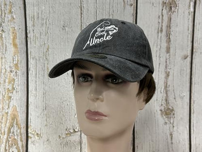 Embroidered Baseball Caps for Men and Women - color: Reel Cool Uncle (Washed Black)