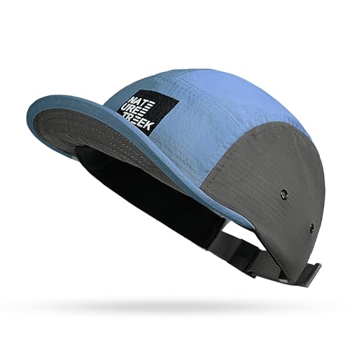 CLAPE Short Brim Hats for Men, Quick Dry 5 Panel Hat Lightweight Breathable Summer Short Brim Cap for Outdoor Activities - color: Bs265p08-bluegray