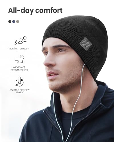 HASAGEI Beanie Hats for Men & Women, Winter Knit Beanie Hat, Warm Soft Beanies for Outdoor Work, Running, Hiking, Skiing