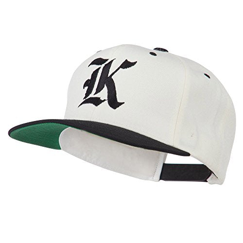 Old English K Embroidered Flat Bill Cap - color: Natural Black