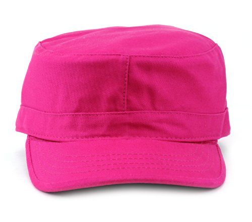 NYFASHION101 Fashionable Solid Color Unisex Fitted Army Military Cadet Cap - color: Fuschia, size: Small