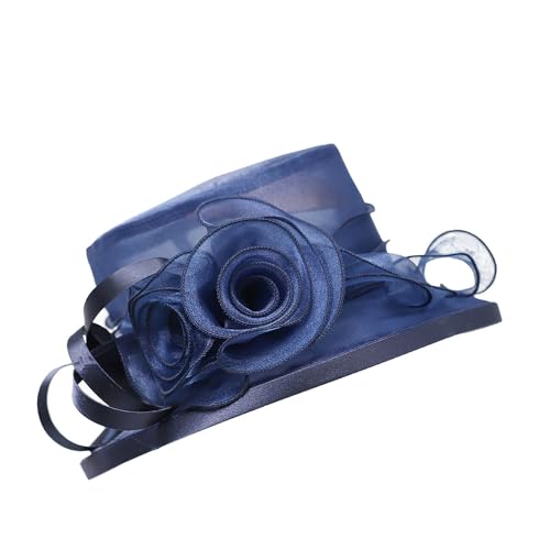 Floral Wedding Hat for Women's Tea Party Fascinators Kentucky Church Derby Hats - color: Navy