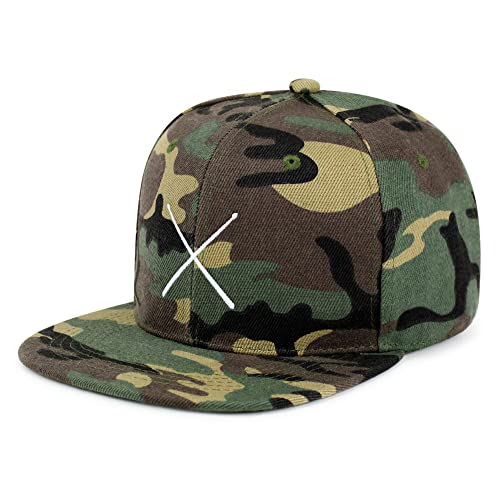 JPAK Drum Stick Hip-Hop Snapback Hat Embroidered Baseball Cap Drummer - color: 14. Woodland Camo