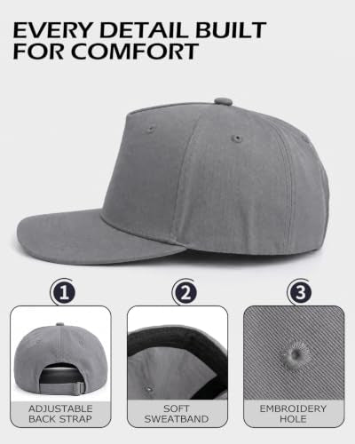 Zylioo XXL Baseball Cap for Big Heads, 5 Panel Snapback Hat - color: Navy