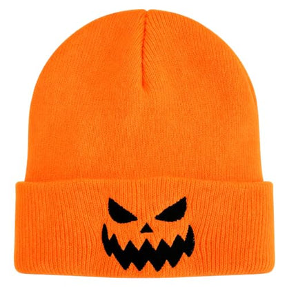 American Flag Beanie, USA Embroidered Winter Hat for Women Men - color: Halloween-1