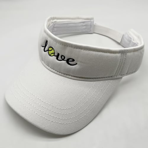 Embroidered Pickleball Visor Men Women,Gifts for Pickleball Lovers - color: White, style: Tennis Love