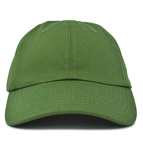 DALIX Baseball Cap Dad Hat Plain Men Women Cotton Adjustable Blank Unstructured Soft - color: Olive