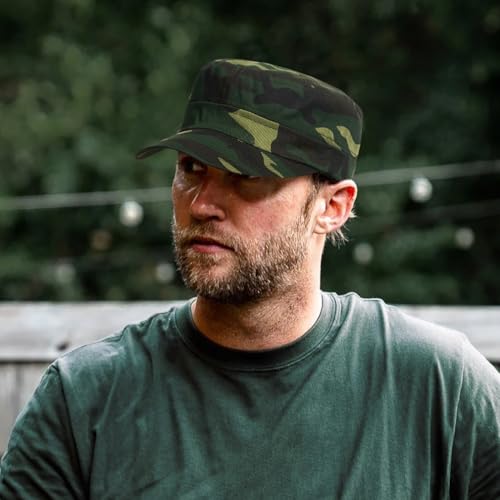 Unisex Basic Cadet Army Caps Everyday Military Style Hat - color: Camo-green