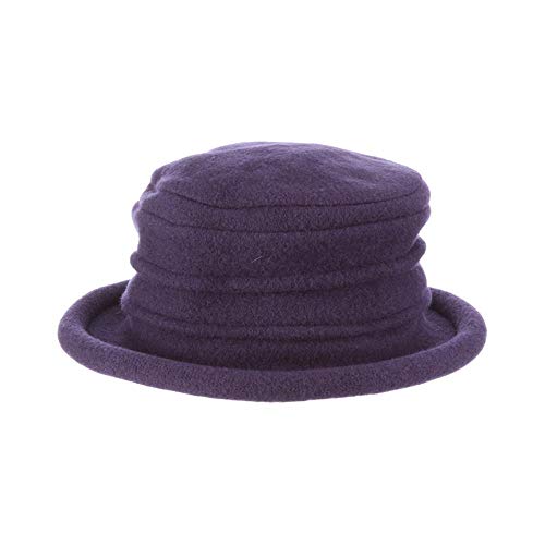Scala Collezione Women's Boiled 100% Wool Cloche Hat - color: Navy
