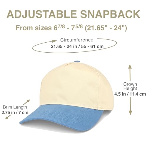 E BY ELIDAN Two Tone A-Frame Trucker Hat, 5-Panel Blank Baseball Snapback - color: Stone Denim