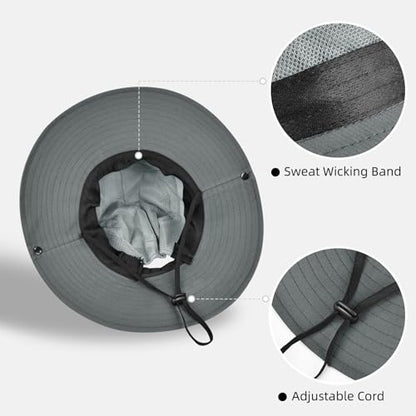 Rosoz Ponytail Sun Bucket Hats for Women UV Protection Foldable Wide Brim - color: 1 Pack-gray