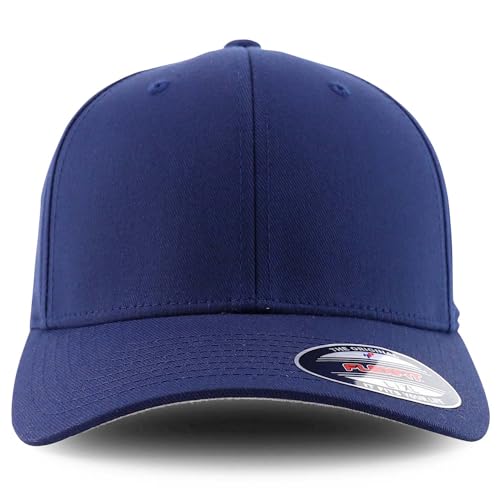 Armycrew 6 Panel Structured Stretch Fitted Baseball Cap from SM to 3XL - color: Navy, size: Large-X-Large