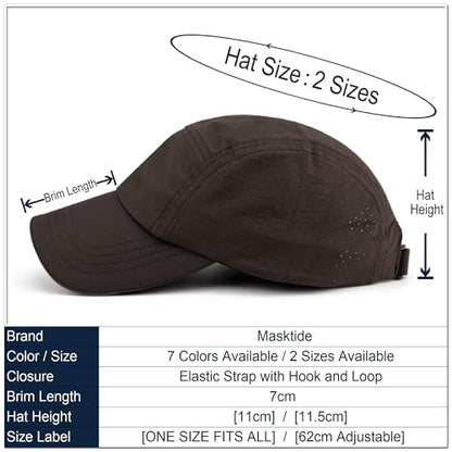 Lightweight Running Hat Breathable Mesh Cap Reflective Brim - color: Brown, size: One Size