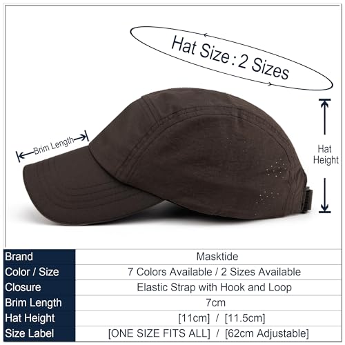 Lightweight Running Hat Breathable Mesh Cap Reflective Brim - color: Brown, size: One Size