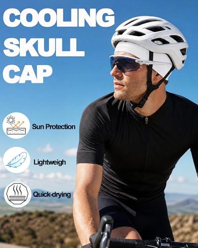 Cooling Skull Caps Helmet Liner Hard Hat Sweat Liner Motorcycle Cycling Cap - color: 3pcs (2pcs Black+1pcs White)