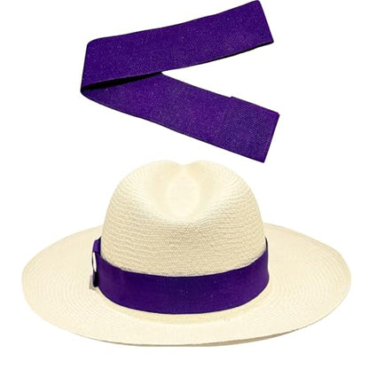 Gamboa Hatbands for Panama Hat Ribbon Hatband Cowboy Hats - color: Total Purple, size: Small