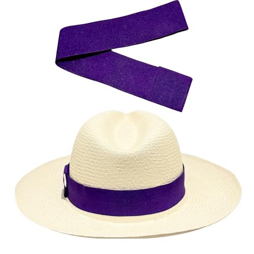 Gamboa Hatbands for Panama Hat Ribbon Hatband Cowboy Hats - color: Total Purple, size: Small