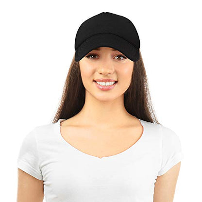 DALIX Solid Blank Trucker Hats Caps 2 Pack - color: Black and Red