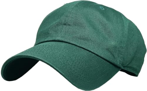 KBETHOS® Classic Washed Cotton Baseball Cap - color: Hunter Green
