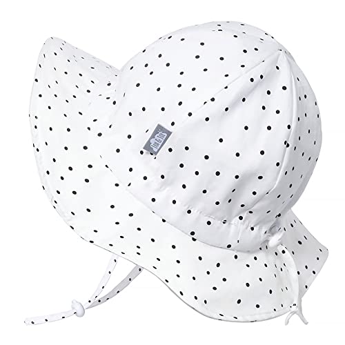 JAN & JUL Adjustable Cotton Floppy Sun Hat with 50+ UPF Protection for Girls - color: Dots, size: 5-12 Years