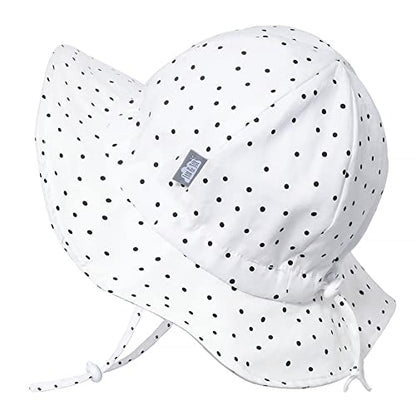 JAN & JUL Adjustable Cotton Floppy Sun Hat with 50+ UPF Protection for Girls - color: Dots, size: 6-24 Months