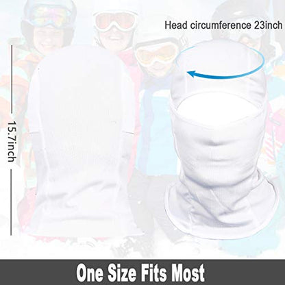 Achiou Ski Mask for Men and Women, Lightweight UV Balaclava Face Cover - color: New White